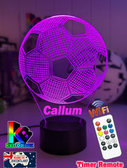 Soccer Ball Football Personalised Name 3D LED Night Light Lamp - KustomboxNight Lights & Ambient LightingKustomboxStandard Size