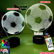Soccer Ball Football Personalised Name 3D LED Night Light Lamp - KustomboxNight Lights & Ambient LightingKustomboxStandard Size