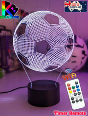 Soccer Ball Football Personalised Name 3D LED Night Light Lamp - KustomboxNight Lights & Ambient LightingKustomboxStandard Size