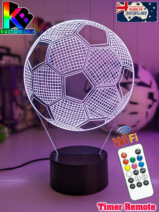Soccer Ball Football Personalised Name 3D LED Night Light Lamp - KustomboxNight Lights & Ambient LightingKustomboxStandard Size