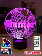 Soccer Ball Football Personalised Name 3d Led Night Light Lamp - KustomboxNight Lights & Ambient LightingKustomboxStandard Size