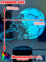 Soccer Football Player Personalised Name 3D LED NIGHT LIGHT USB 7 COLOUR REMOTE - KustomboxNight Lights & Ambient LightingKustomboxStandard Size