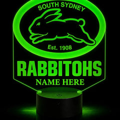 South Sydney Rabbitohs Personalised 3D LED Night Light Lamp - KustomboxNight Lights & Ambient LightingKustomboxStandard SizeBlack 16 Colours + Remote