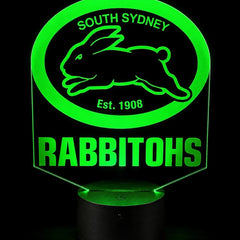 South Sydney Rabbitohs Personalised 3D LED Night Light Lamp - KustomboxNight Lights & Ambient LightingKustomboxStandard SizeBlack 16 Colours + Remote