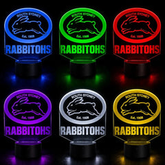 South Sydney Rabbitohs Personalised 3D LED Night Light Lamp - KustomboxNight Lights & Ambient LightingKustomboxStandard SizeBlack 16 Colours + Remote