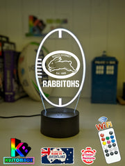 South Sydney Rabbitohs logo 3D acrylic light with 16-colour remote, ideal NRL gift for bedroom or bar