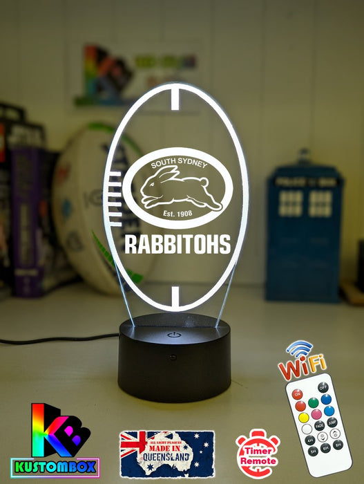 South Sydney Rabbitohs Rugby League Club 3D LED Night Light - KustomboxNight Lights & Ambient LightingKustomboxStandard Size