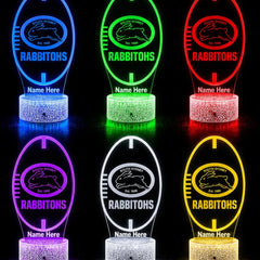 South Sydney Rabbitohs Rugby League Personalised 3D LED Night Light Lamp - KustomboxNight Lights & Ambient LightingKustomboxStandard SizeBlack 16 Colours + Remote