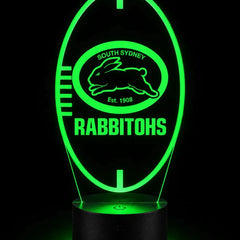 South Sydney Rabbitohs Rugby League Personalised 3D LED Night Light Lamp - KustomboxNight Lights & Ambient LightingKustomboxStandard SizeBlack 16 Colours + Remote