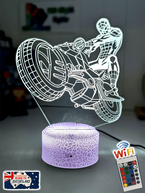 Spiderman Amazing Motorbike 3d Led Night Light Lamp - KustomboxNight Lights & Ambient LightingKustomboxStandard Size - No Name