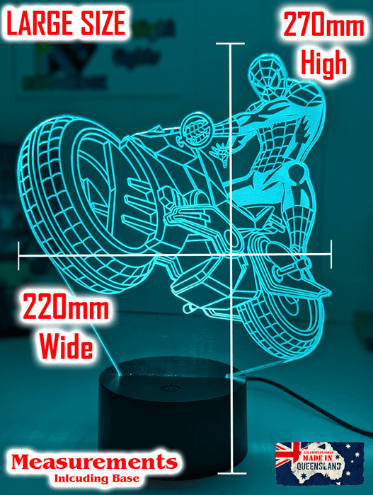 Spiderman Amazing Motorbike 3d Led Night Light Lamp - KustomboxNight Lights & Ambient LightingKustomboxStandard Size - No Name