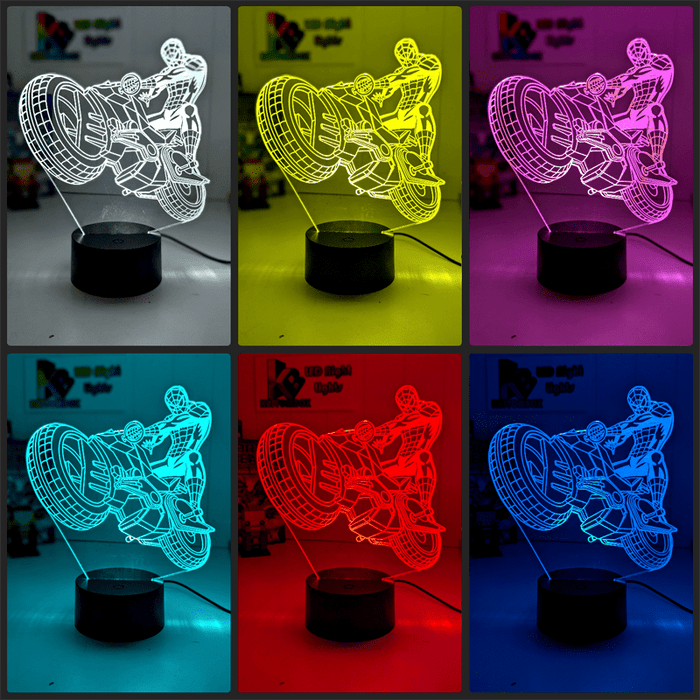 Spiderman Amazing Motorbike 3d Led Night Light Lamp - KustomboxNight Lights & Ambient LightingKustomboxStandard Size - No Name