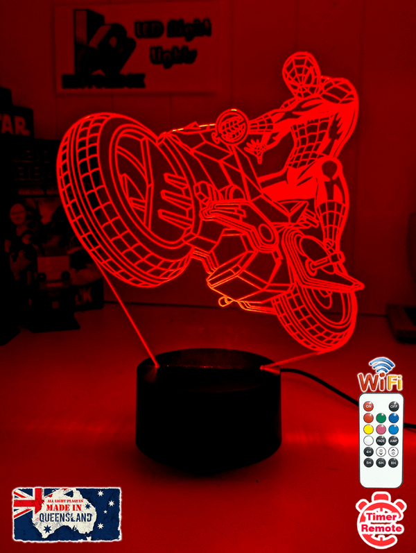 Spiderman Amazing Motorbike 3d Led Night Light Lamp - KustomboxNight Lights & Ambient LightingKustomboxStandard Size - No Name