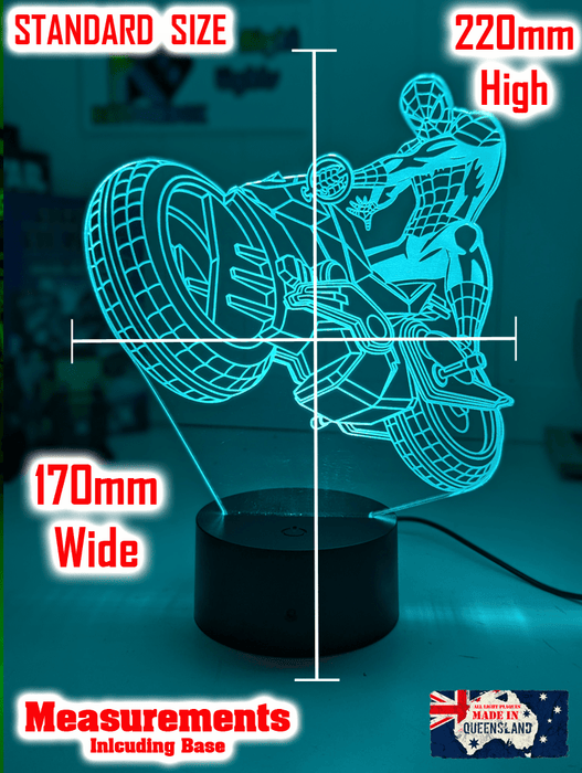 Spiderman Amazing Motorbike 3d Led Night Light Lamp - KustomboxNight Lights & Ambient LightingKustomboxStandard Size - No Name