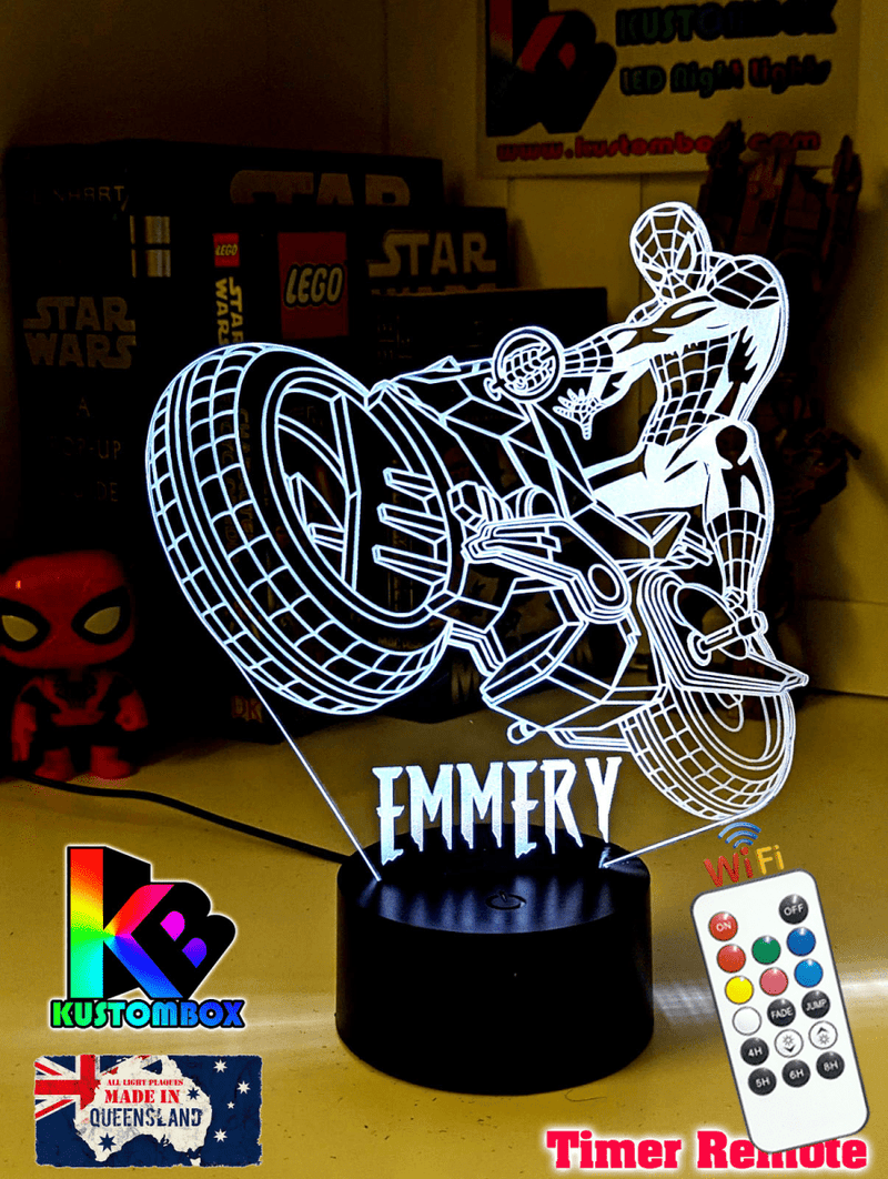 Spiderman Amazing Motorbike 3d Led Night Light Lamp - KustomboxNight Lights & Ambient LightingKustomboxStandard Size - No Name