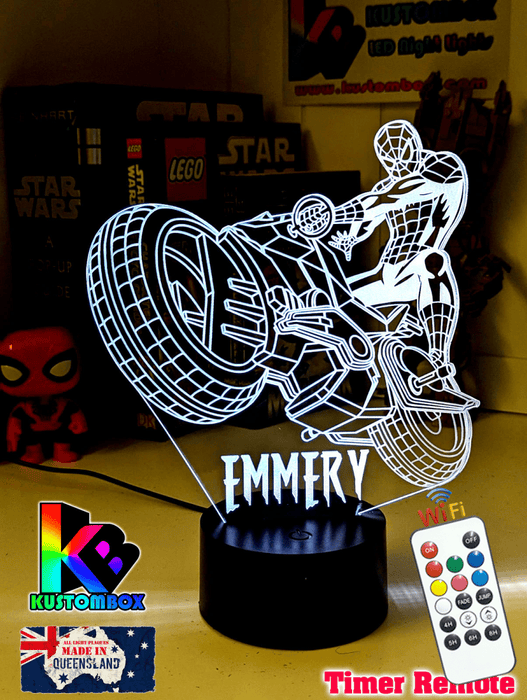 Spiderman Amazing Motorbike 3d Led Night Light Lamp - KustomboxNight Lights & Ambient LightingKustomboxStandard Size - No Name