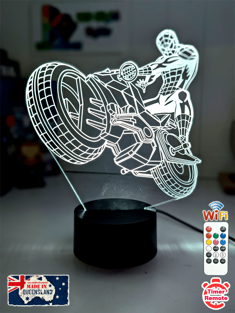 Spiderman Amazing Motorbike 3d Led Night Light Lamp - KustomboxNight Lights & Ambient LightingKustomboxStandard Size - No Name
