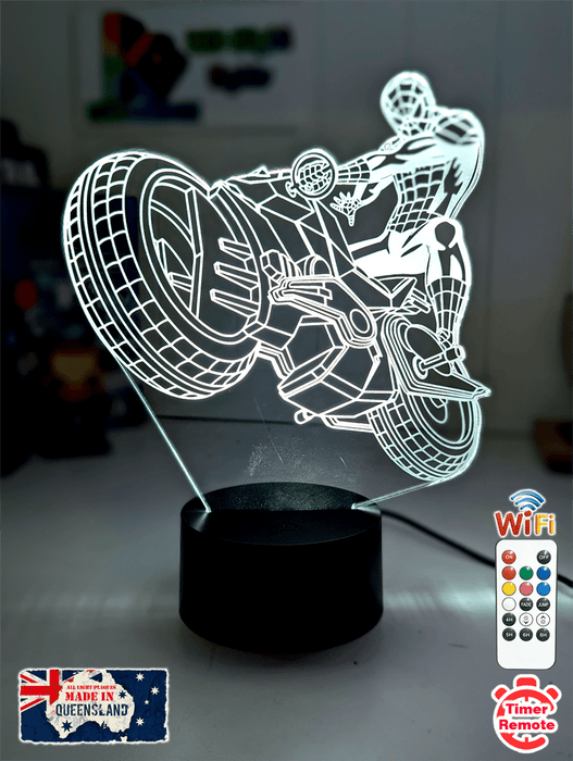 Spiderman Amazing Motorbike 3d Led Night Light Lamp - KustomboxNight Lights & Ambient LightingKustomboxStandard Size - No Name
