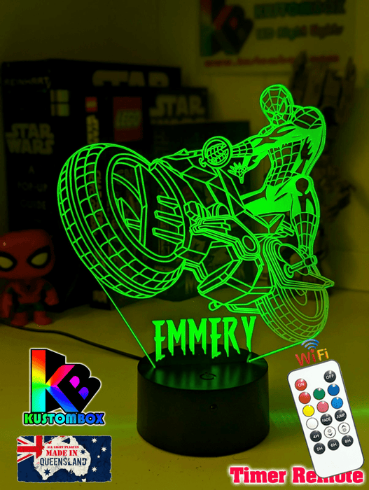 Spiderman Amazing Motorbike 3d Led Night Light Lamp - KustomboxNight Lights & Ambient LightingKustomboxStandard Size - No Name