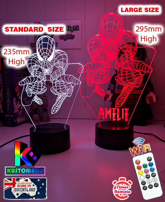 SPIDERMAN Amazing Personalised 3D LED Night Light Lamp - KustomboxNight Lights & Ambient LightingKustomboxStandard Size