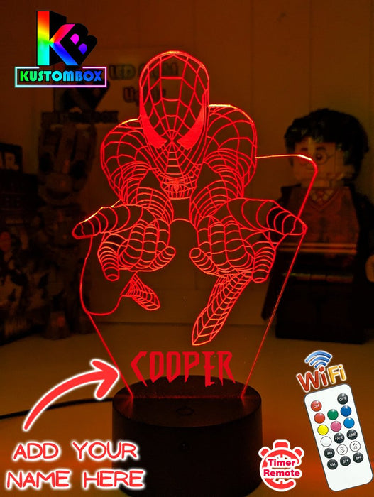 SPIDERMAN Amazing Personalised 3D LED Night Light Lamp - KustomboxNight Lights & Ambient LightingKustomboxStandard Size
