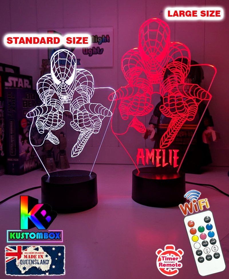 SPIDERMAN Amazing Personalised 3D LED Night Light Lamp - KustomboxNight Lights & Ambient LightingKustomboxStandard Size