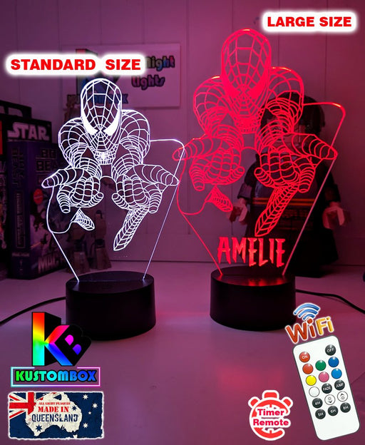 SPIDERMAN Amazing Personalised 3D LED Night Light Lamp - KustomboxNight Lights & Ambient LightingKustomboxStandard Size