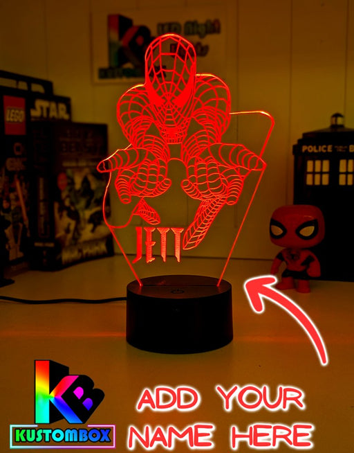 SPIDERMAN Amazing Personalised 3D LED Night Light Lamp - KustomboxNight Lights & Ambient LightingKustomboxStandard Size