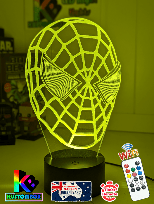 SPIDERMAN MASK 3D LED Night Light Bedroom Lamp - KustomboxNight Lights & Ambient LightingKustomboxStandard Size