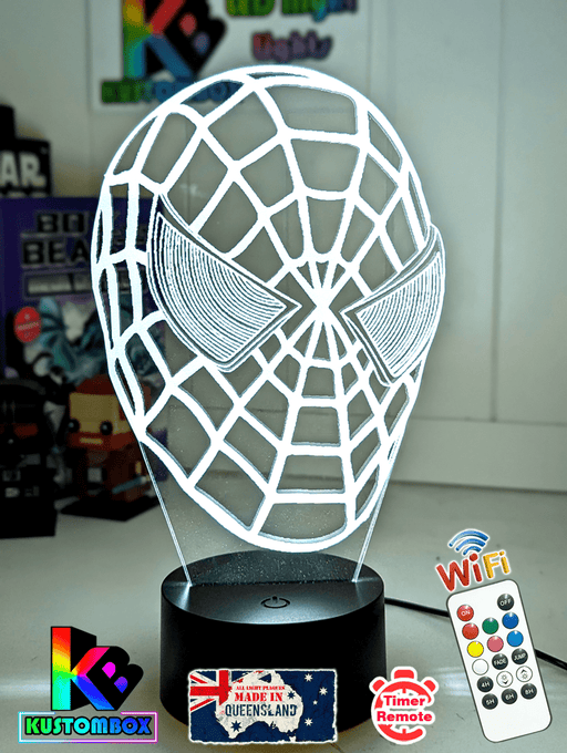 SPIDERMAN MASK 3D LED Night Light Bedroom Lamp - KustomboxNight Lights & Ambient LightingKustomboxStandard Size