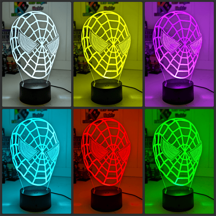 SPIDERMAN MASK 3D LED Night Light Bedroom Lamp - KustomboxNight Lights & Ambient LightingKustomboxStandard Size