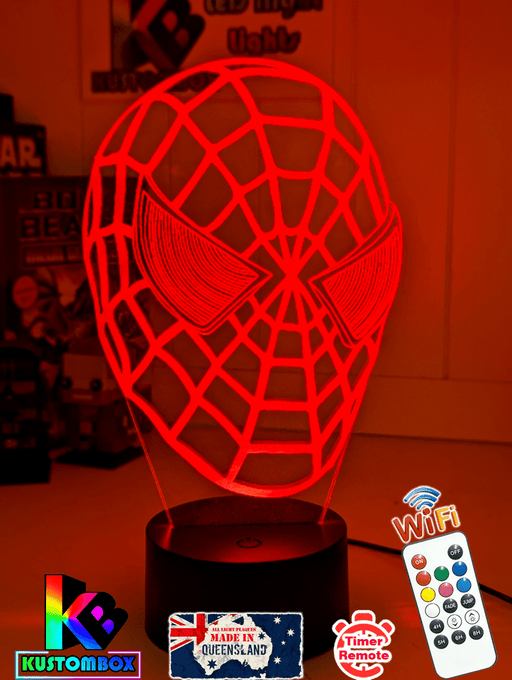 SPIDERMAN MASK 3D LED Night Light Bedroom Lamp - KustomboxNight Lights & Ambient LightingKustomboxStandard Size