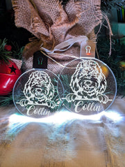 Spoodle Cockapoo Dog Personalised Name Christmas Light Bauble Decoration - KustomboxNight Lights & Ambient LightingKustomboxBauble - Standard Size