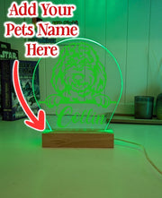 Spoodle Cockapoo Pet Personalised Name 3D LED Room Light Decor - KustomboxNight Lights & Ambient LightingKustomboxStandard Size