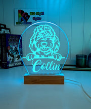 Spoodle Cockapoo Pet Personalised Name 3D LED Room Light Decor - KustomboxNight Lights & Ambient LightingKustomboxStandard Size