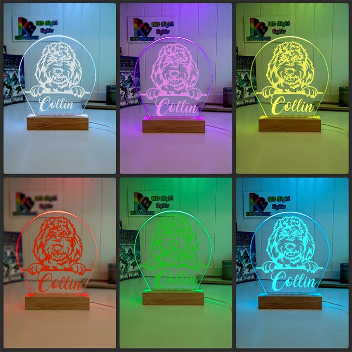 Spoodle Cockapoo Pet Personalised Name 3D LED Room Light Decor - KustomboxNight Lights & Ambient LightingKustomboxStandard Size