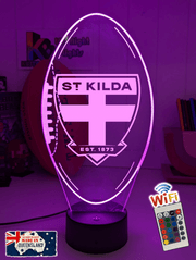 St Kilda Saints 3D LED ball night light – 16-colour remote lamp for kids, bar or man        cave.