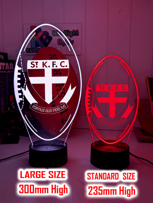 St Kilda Saints Australian Football Club St Kilda Saints old logo 3D LED light glowing in red, blue, green, yellow, purple, white and more.