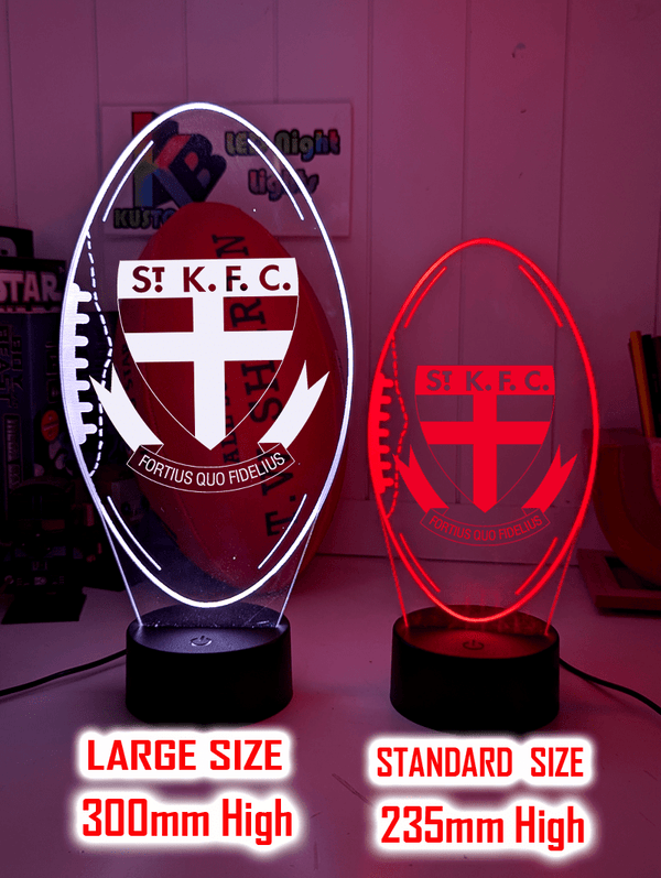 St Kilda Saints Australian Football Club St Kilda Saints old logo 3D LED light glowing in red, blue, green, yellow, purple, white and more.