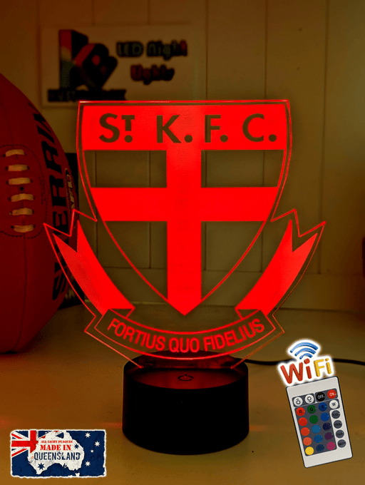 St Kilda Saints old logo ball LED lamp with 16-colour light modes and remote