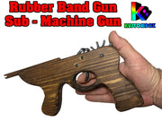 Sub - Machine Gun Rubber Band Timber Launcher Wood x 2 - KustomboxToys & GamesKustomboxSub Machine Guns x 2