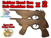 Sub - Machine Gun Rubber Band Timber Launcher Wood x 2 - KustomboxToys & GamesKustomboxSub Machine Guns x 2