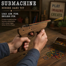 Sub Machine Gun Wooden Rubber Band Toy Classic Timber Toy - KustomboxToys & GamesKustombox1 x Sub Machine Gun