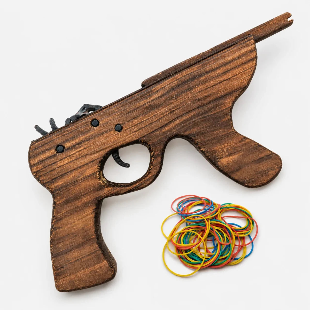 Sub Machine Gun Wooden Rubber Band Toy Classic Timber Toy - KustomboxToys & GamesKustombox1 x Sub Machine Gun
