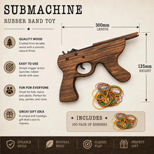 Sub Machine Gun Wooden Rubber Band Toy Classic Timber Toy - KustomboxToys & GamesKustombox1 x Sub Machine Gun