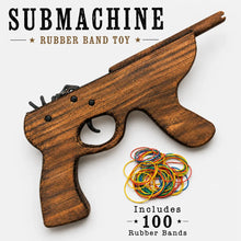 Sub Machine Gun Wooden Rubber Band Toy Classic Timber Toy - KustomboxToys & GamesKustombox1 x Sub Machine Gun