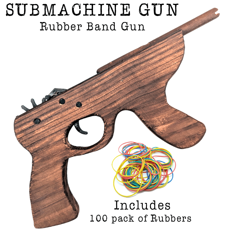 Sub Machine Wooden Rubber Band Guns Classic Wooden Toy Fun - KustomboxToys & GamesKustomboxSub Machine Gun x 1