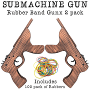 Sub Machine Wooden Rubber Band Guns Classic Wooden Toy Fun - KustomboxToys & GamesKustomboxSub Machine Gun x 1