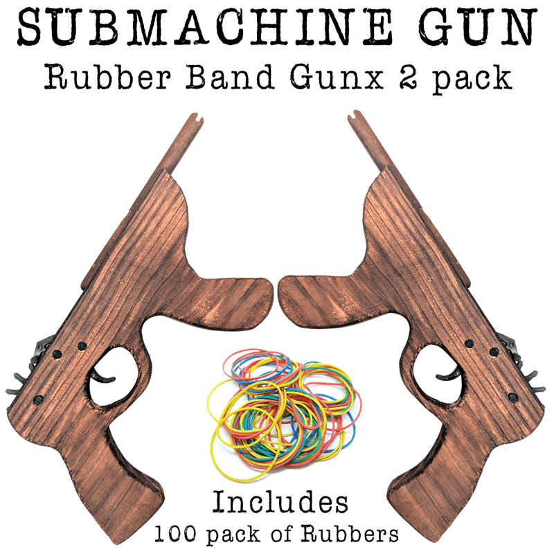 Sub Machine Wooden Rubber Band Guns Classic Wooden Toy Fun - KustomboxToys & GamesKustomboxSub Machine Gun x 1