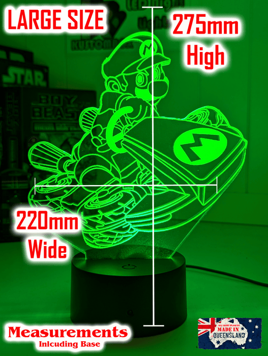 Super Mario Cart Personalised Name Gamer 3D LED Night Light Lamp - KustomboxNight Lights & Ambient LightingKustomboxStandard Size